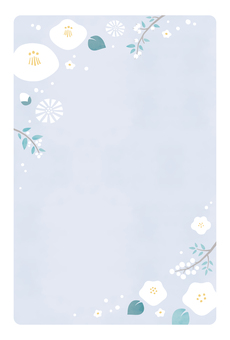 2026喪中ハガキ082（文字なし 喪中はがき,喪中,手描き,はがき,寒中見舞い,オシャレ,かわいい,フレーム,飾り枠,背景のイラスト素材