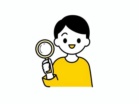 虫眼鏡を持つ子ども05 人物,子ども,虫眼鏡,保育園,幼稚園,こども園,託児所,小学校,園児,児童のイラスト素材