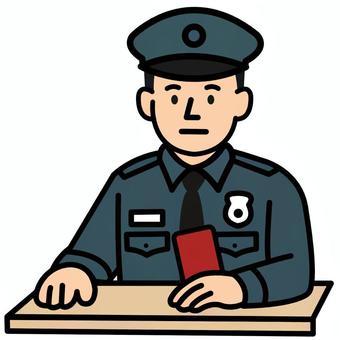 入国審査官 審査,出国,空港,パスポート,港,国家公務員,不法,入国,滞在のイラスト素材