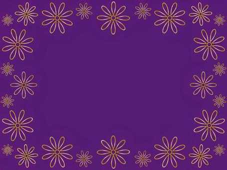 金色装飾の背景13　紫 背景,紫,花,囲み,装飾,コピースペース,金,テキストスペース,シンプルのイラスト素材