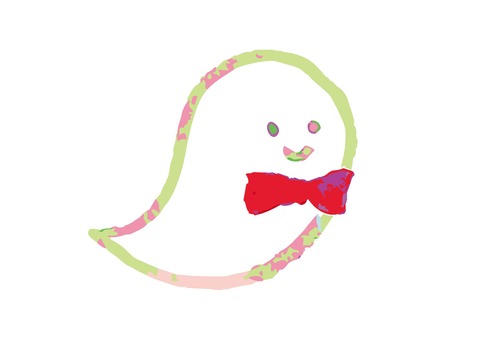 水彩のカラフルなハロウィンおばけ１ お化け,おばけ,ゴースト,ハロウィン,水彩,手描き,単体,ワンポイント,秋,10月のイラスト素材