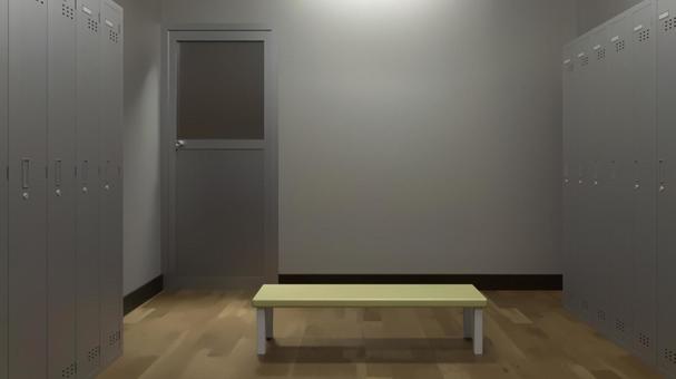 静寂の薄暗い部室 学校,ロッカールーム,更衣室,脱衣所,控え室,部室,ロッカー,着替え,部屋,室内のイラスト素材