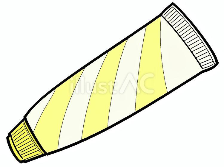 塗り薬のチューブのアイコン『黄』 塗り薬,チューブ,モチーフのイラスト素材
