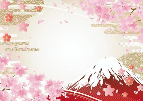 Elegant Japanese spring background material, spring, cherry blossoms, petal, JPG and AI