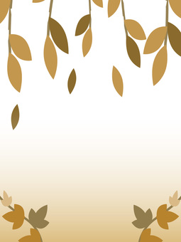 秋の葉とグラデーションのシンプルフレーム 背景,フレーム,秋,グラデーション,縦,葉,落ち葉,紅葉,枠,飾りのイラスト素材