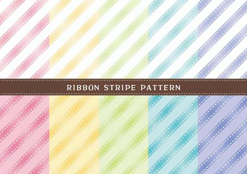 リボンストライプパターン ストライプ,しましま,リボン,グラデーション,柄,背景,パターン,セット,スウォッチ,シームレスのイラスト素材