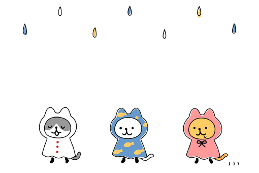 Background of the trio of cats wearing kappa①, JPG, PNG and EPS Background of the trio of cats wearing kappa①, cat, rainy season, june, JPG, PNG and EPS