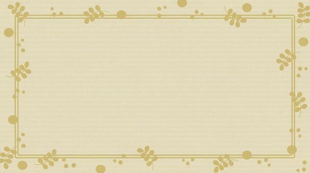クリームゴールドフレーム1280×720 フレーム,枠,背景,上品,ゴールド,クリーム色,淡色,ボタニカル,植物,エレガントのイラスト素材