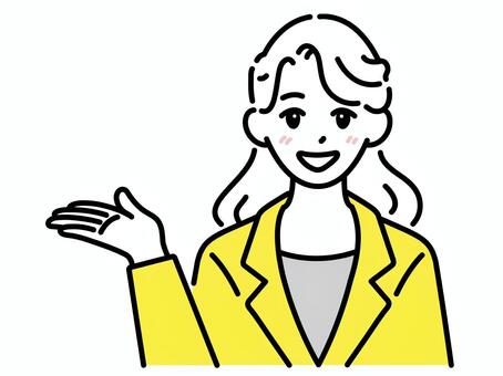 案内_左_若い女性 ごあんない,ご案内,こちら,案内,女性,若い,ビジネス,スーツ,ヤングのイラスト素材