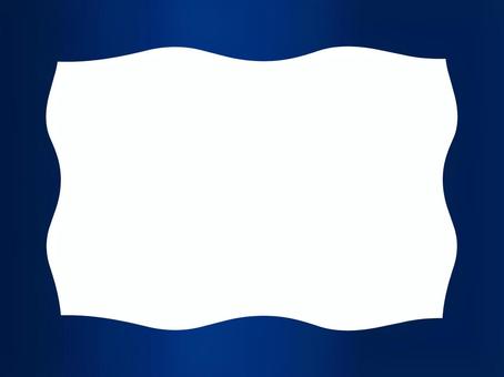 青グラデーション波型フレーム 青,ブルー,グラデーション,波,フレーム,デザイン,シンプル,クール,落ち着いた,高級感のイラスト素材