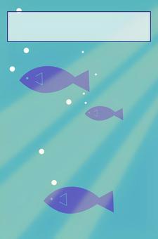 水中の小説背景 水中,魚,生き物,デフォルメ,気泡,線,光のイラスト素材