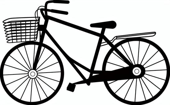 自転車シルエット 自転車,二輪,乗り物,ママチャリ,駐輪,リアル,シルエットのイラスト素材