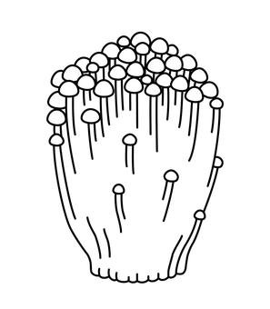Enoki mushroom icon, enokitake, mushroom, fungi, JPG, PNG and EPS