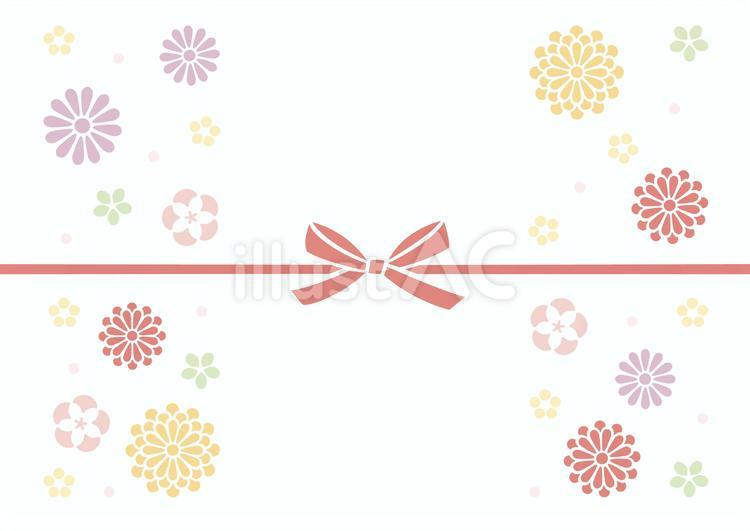 秋の敬老の日、和風の花と蝶結びの水引03 秋,敬老の日,背景のイラスト素材