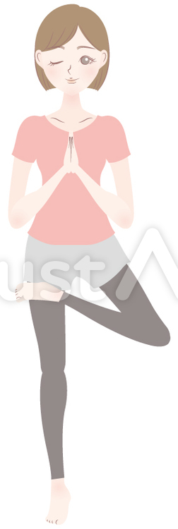 ヨガをする女性 ヨガ,女性,ヨーガのイラスト素材