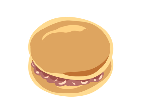 どら焼き どら焼き,和菓子,食べ物,あんこ,おいしい,粒あん,菓子,甘いのイラスト素材