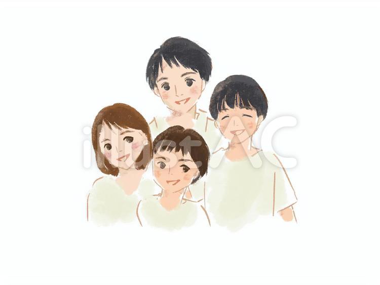 家族 家族,一家,似顔絵のイラスト素材