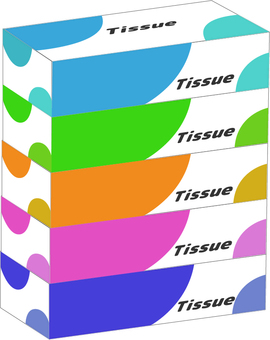 ティッシュペーパー5箱　イラスト ティッシュペーパー,イラスト,5箱,box,ティッシュ,イメージ,日用品,生活用品のイラスト素材