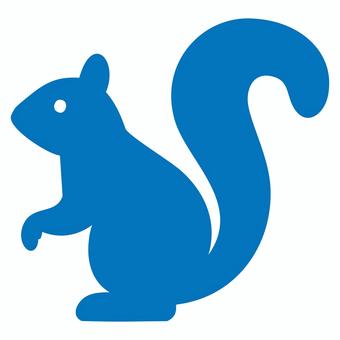 リスのアイコン 青 リス,動物,可愛い,生き物,アイコン,シルエット,栗鼠,齧歯動物,野生生物,尾のイラスト素材
