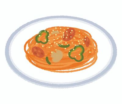 ナポリタン ナポリタン 麺類,パスタ,トマトソース,イタリア料理,イタリアン,めん類,ランチ,軽食,スパゲッティ,昼食のイラスト素材