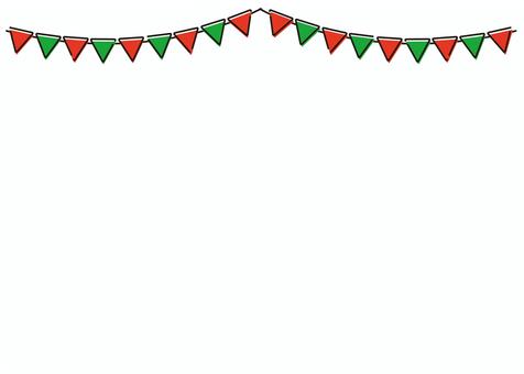 ガーランドフレーム(縁取り)赤×緑 ガーランドフレーム(縁取り)赤×緑 フラッグガーランド,ガーランド,赤のイラスト素材