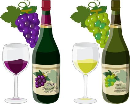 Illustration, wine, glass, bottle, 