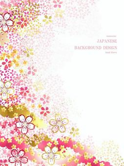Cherry blossoms and gold leaf clouds Japan background 161 Vertical composition, JPG, PNG and AI Cherry blossoms and gold leaf clouds Japan background 161 Vertical composition, cherry blossoms, and handle, frame, JPG, PNG and AI