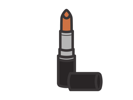 口紅(キャップ付)02 口紅(キャップ付)02 口紅,リップ,ルージュ,メイク,化粧,アイコン,マーク,シンプルのイラスト素材