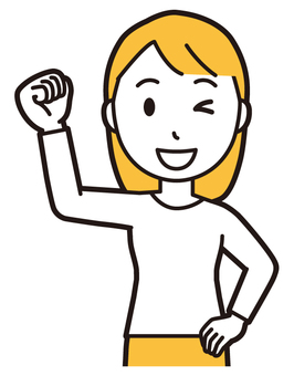  ロングヘア女性(黄)-412-バスト