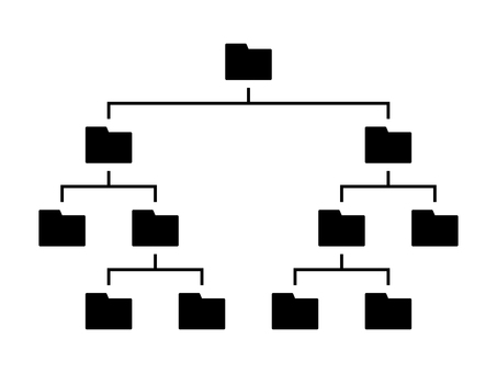 フォルダ階層構造 フォルダ,ファイル,階層,データ,保存,管理,整理,資料,保管,場所のイラスト素材