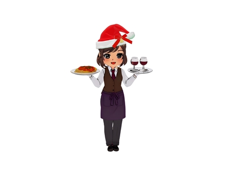 クリスマスパーティレストランサンタガール クリスマス,サンタクロース,サンタ,サンタガール,パーティー,クリスマスパーティ,パーティ,女サンタ,女性サンタ,女性サンタクロースのイラスト素材