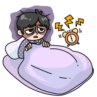 寝不足 寝不足,睡眠不足,睡眠,不健康,早寝早起き,目覚まし,眠いのイラスト素材