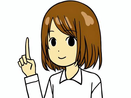 女性 女性 人,女の子,指さしのイラスト素材