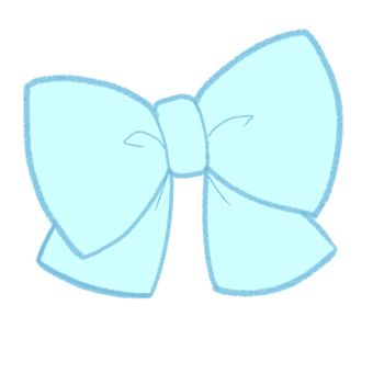 リボン水色(デフォルメ)