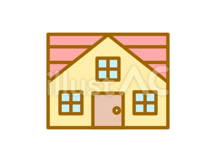家　四角　赤 家,住宅,生活のイラスト素材