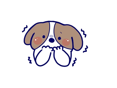 震えるキャバリア 犬,キャバリア,震える,恐怖,小型犬,中型犬,保護犬,家庭犬,無料,イラストのイラスト素材