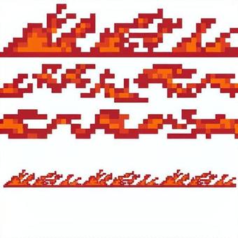 ドット絵横に繋がるラインセット ファイア ドット絵横に繋がるラインセット ファイア セット,ライン,8ビット,炎のアニメーション,炎背景,ドット絵,ピクセルアート,ファイア,炎,火のイラスト素材