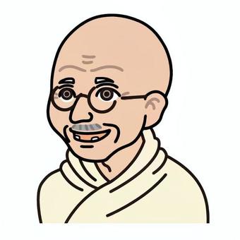 マハトマ・ガンジー マハトマ・ガンジー 歴史,マハトマ・ガンジー,偉人,伝記,文化,教育,指導者,思想家,平和,インドのイラスト素材