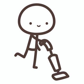 掃除をするシンプル人間 掃除,人間,シンプル,掃除機,清掃,清潔,大掃除,家事,家電,クリーナーのイラスト素材