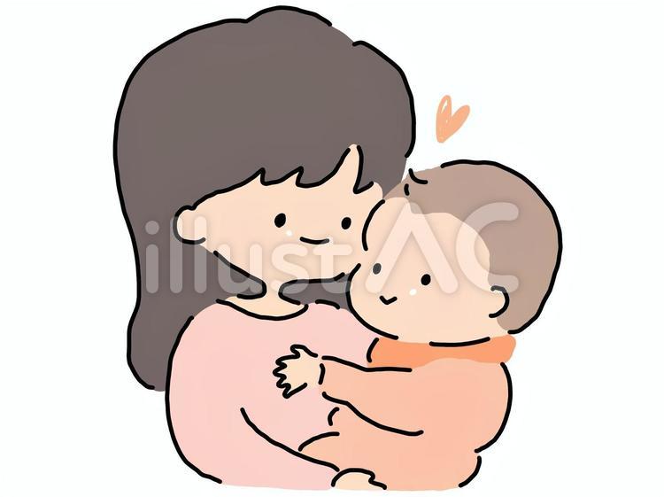 あかちゃんを抱っこするお母さん 育児,抱っこ,ママのイラスト素材