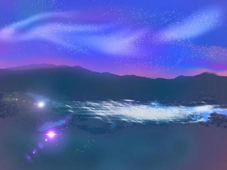 星がうねる夜 星がうねる夜 夜,星,風景のイラスト素材