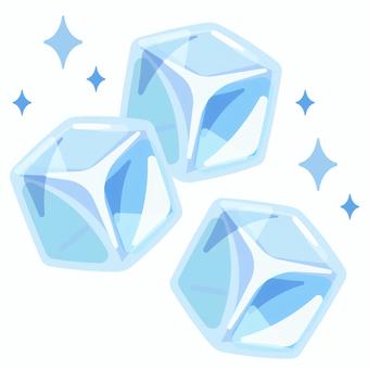 キラキラした氷のイラスト 氷,ロックアイス,クラッシュアイス,冷やす,冷える,凍結,アイス,キューブ,簡単,イメージのイラスト素材