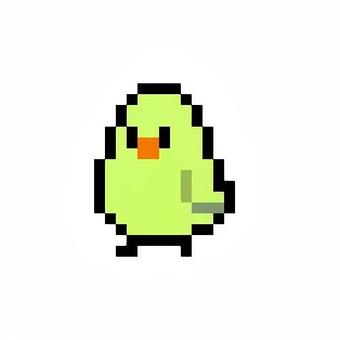 ヒヨコ・ドット２ 動物,ドット,ピクセルアート,ワンポント,アイコン,イラスト,２d,2次元,ヒヨコのイラスト素材