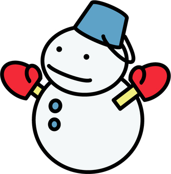 snowman, heavy snow, bucket, material, JPG