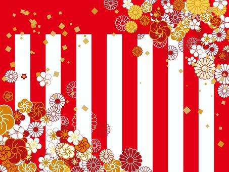 花と紅白幕の背景 花と紅白幕の背景 花,背景,壁紙,梅,紙吹雪,紅白,幕,お正月,シンプル,新春のイラスト素材