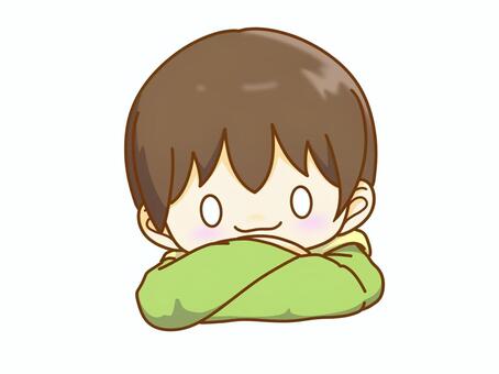 にっこり 男の子,腕組み,笑顔,対面,会話,可愛いのイラスト素材