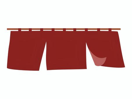 赤い暖簾のイラスト 赤,暖簾,商い,商売,店先,軒先,店舗,和風,和,和食のイラスト素材