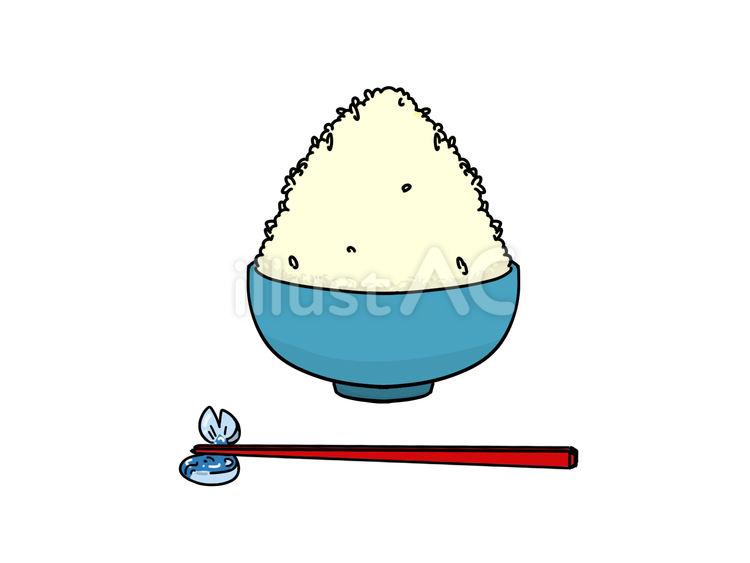 ごはんとお箸 御飯,白米,米のイラスト素材