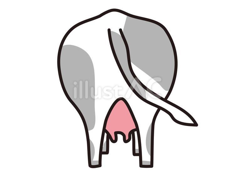 牛の後ろ姿のイラスト 牛,乳牛,後ろ姿のイラスト素材