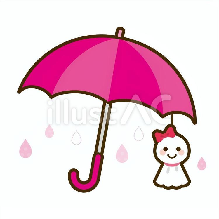 傘とてるてる坊主 梅雨,6月,傘のイラスト素材